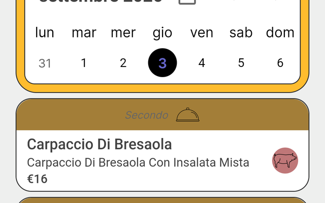 Menù del giorno