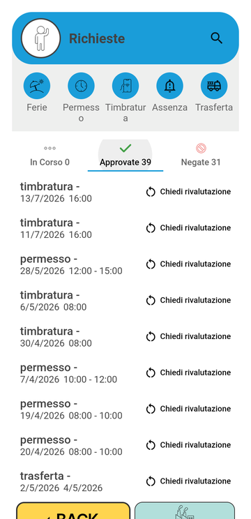 iPhone — calendario richieste con le tre colonne